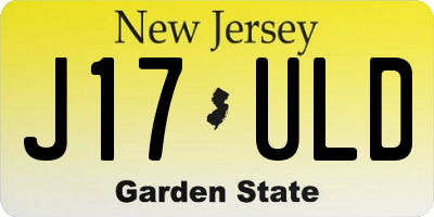 NJ license plate J17ULD