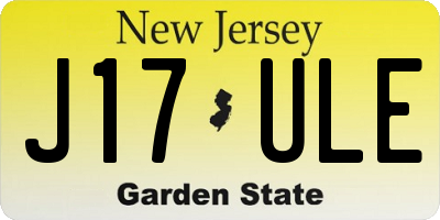 NJ license plate J17ULE