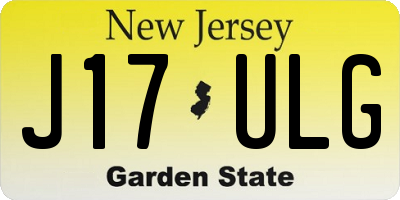 NJ license plate J17ULG