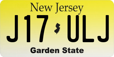 NJ license plate J17ULJ