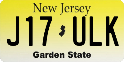 NJ license plate J17ULK