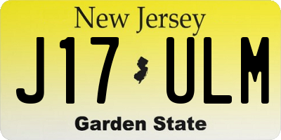 NJ license plate J17ULM