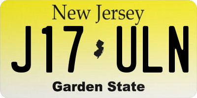 NJ license plate J17ULN