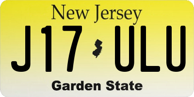 NJ license plate J17ULU