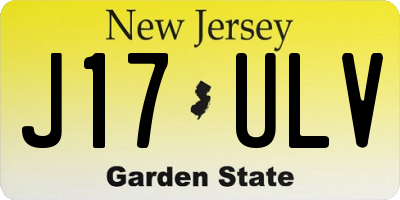 NJ license plate J17ULV