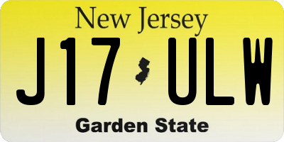 NJ license plate J17ULW
