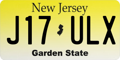 NJ license plate J17ULX