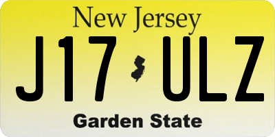 NJ license plate J17ULZ