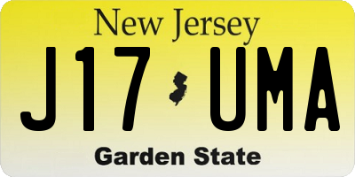 NJ license plate J17UMA