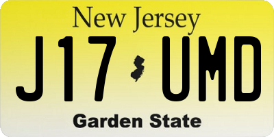 NJ license plate J17UMD