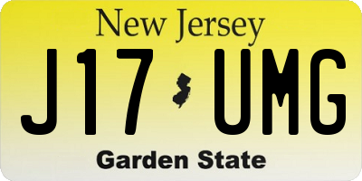 NJ license plate J17UMG