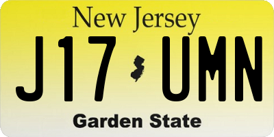 NJ license plate J17UMN
