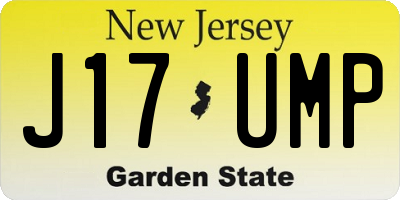 NJ license plate J17UMP
