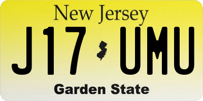 NJ license plate J17UMU