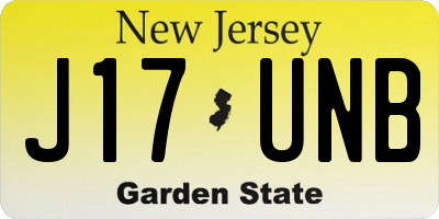NJ license plate J17UNB