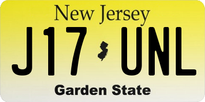 NJ license plate J17UNL