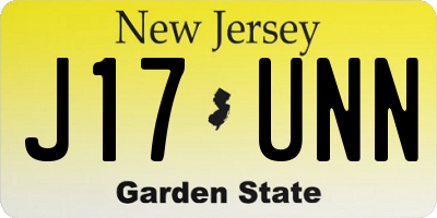 NJ license plate J17UNN