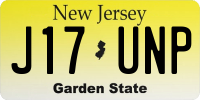 NJ license plate J17UNP