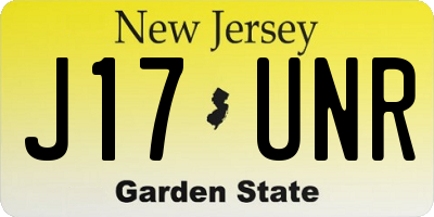 NJ license plate J17UNR