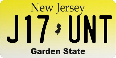 NJ license plate J17UNT