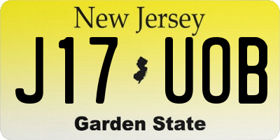 NJ license plate J17UOB