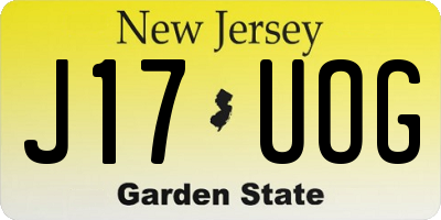 NJ license plate J17UOG