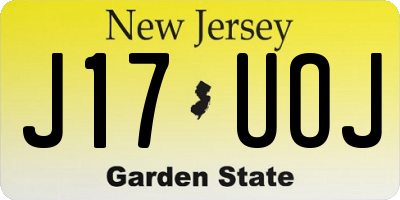 NJ license plate J17UOJ
