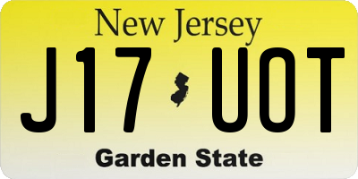 NJ license plate J17UOT