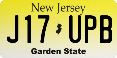 NJ license plate J17UPB