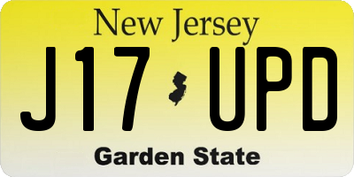 NJ license plate J17UPD