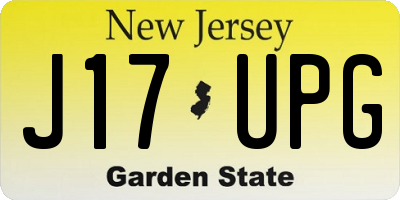 NJ license plate J17UPG