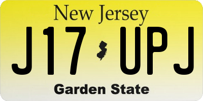 NJ license plate J17UPJ