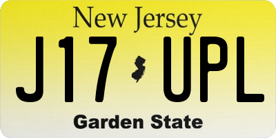 NJ license plate J17UPL