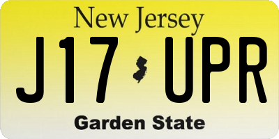 NJ license plate J17UPR
