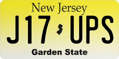 NJ license plate J17UPS