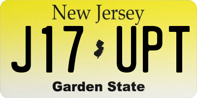 NJ license plate J17UPT