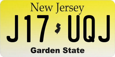 NJ license plate J17UQJ