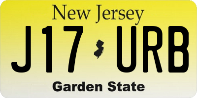NJ license plate J17URB