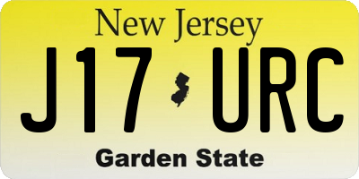 NJ license plate J17URC