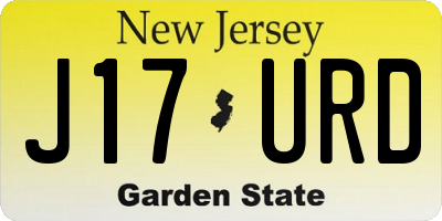 NJ license plate J17URD