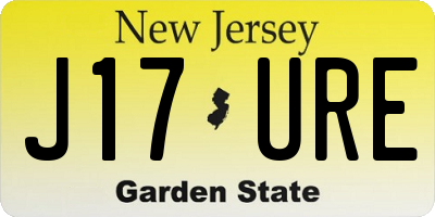 NJ license plate J17URE