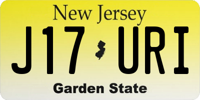 NJ license plate J17URI