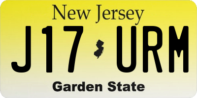 NJ license plate J17URM