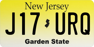 NJ license plate J17URQ