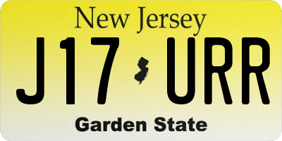 NJ license plate J17URR