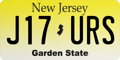 NJ license plate J17URS