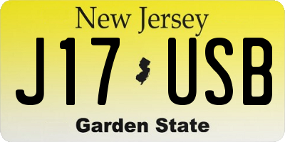 NJ license plate J17USB