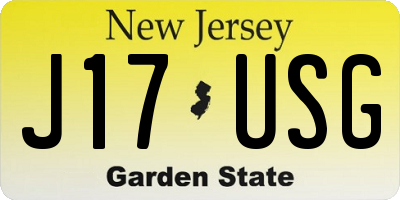 NJ license plate J17USG