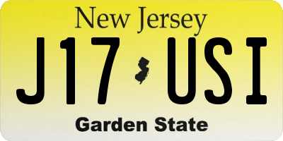 NJ license plate J17USI