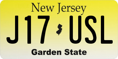 NJ license plate J17USL